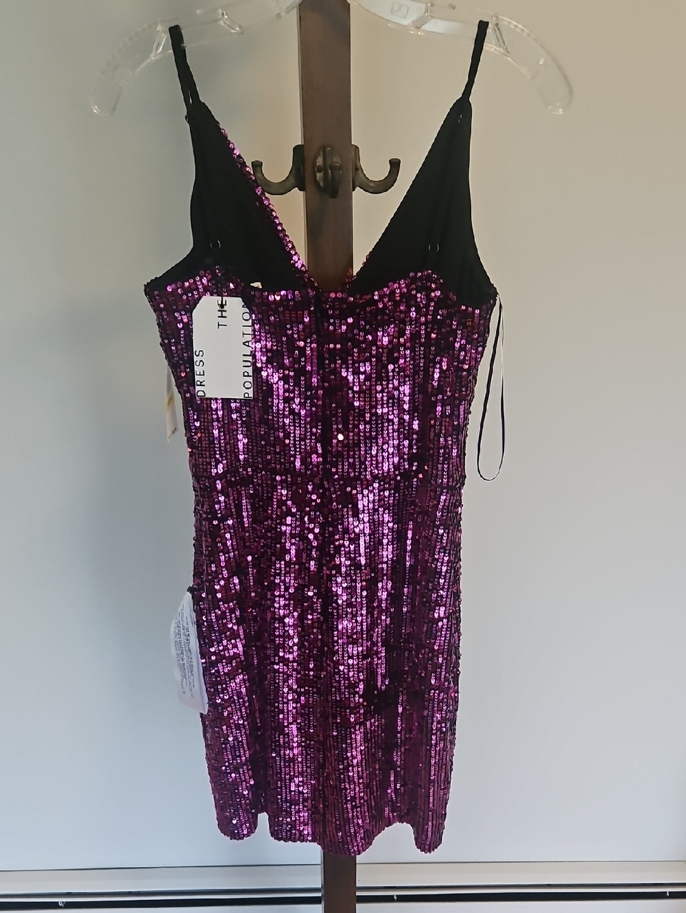 Dress the Population Black/Pink Evening Slip Dress Size M - Picture 2 of 9